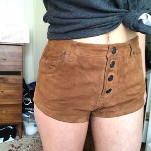 Free People Cheeky Suede Shorts